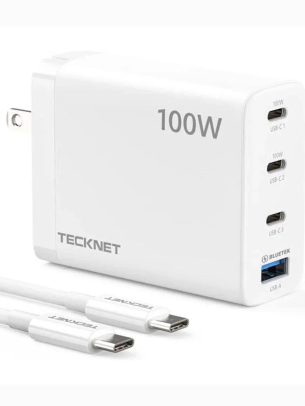Tecknet 100W Usb-c Wall Charger, Tecknet 4 Port Gan Portable Fast Charger